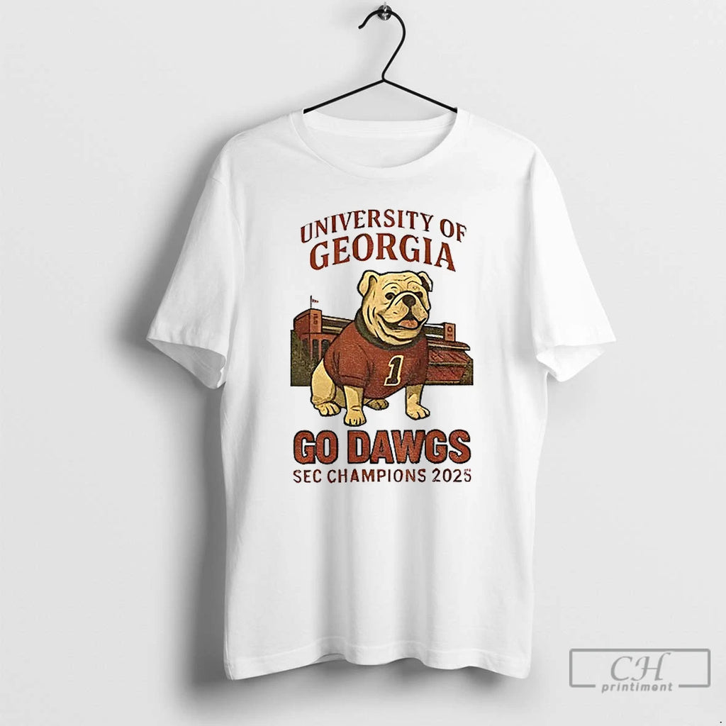 Classic University Of Georgia Bulldog Football Go Dawgs Sec Champions 2025