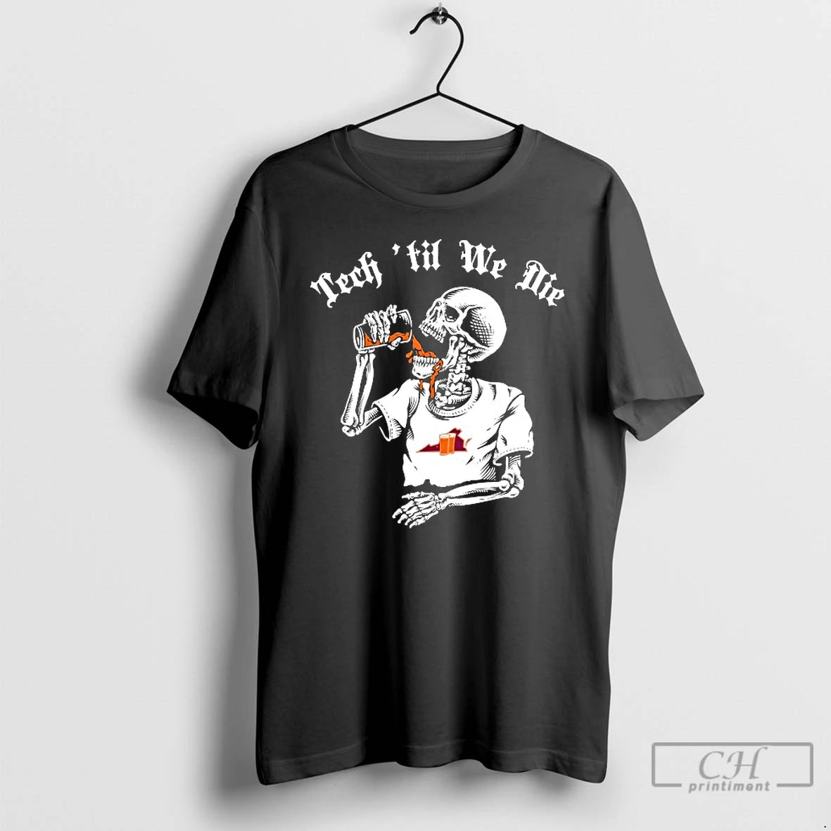 Classic Virginia Tech Hokies Tech Til We Die Skeleton