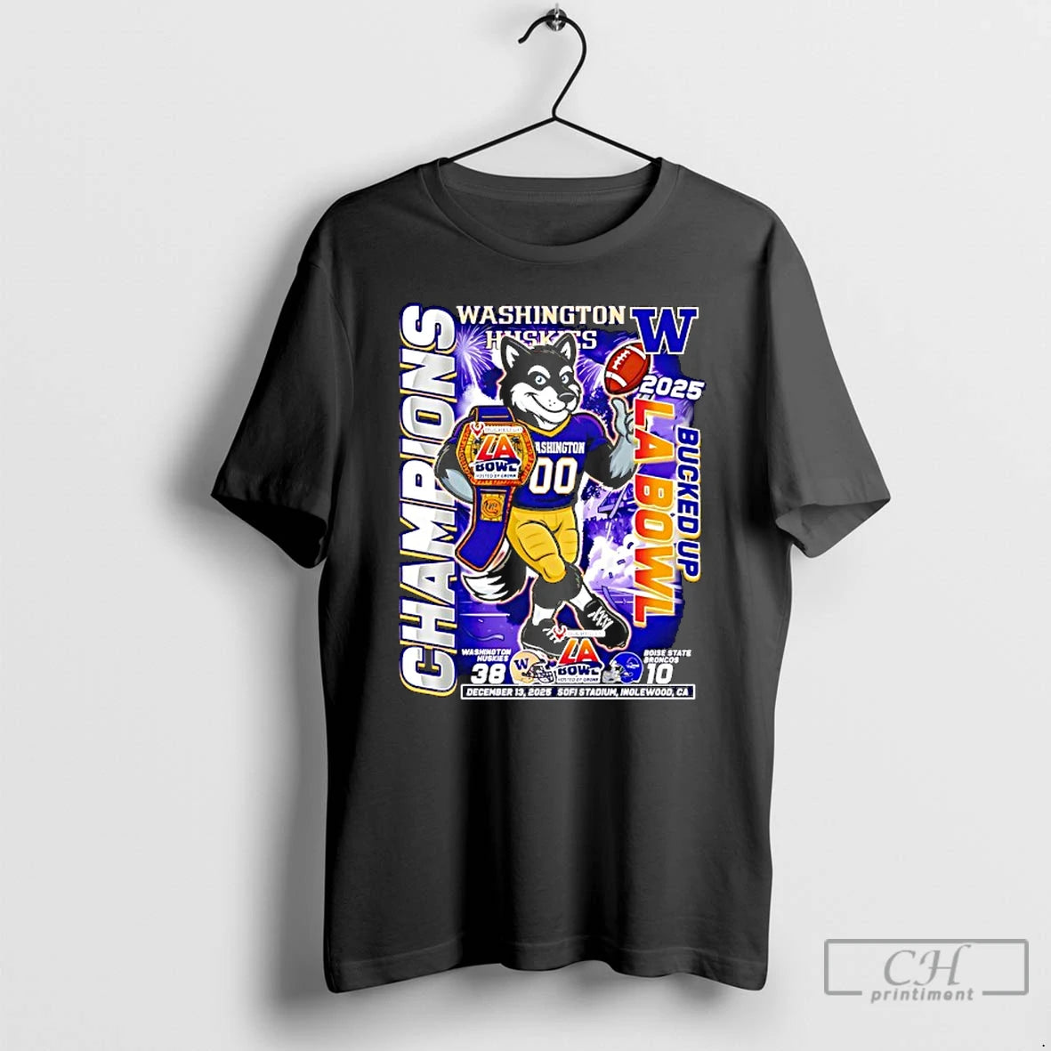 Classic Washington Huskies Destroy Boise State Broncos Bucked Up La Bowl Champions 2025 T Shirts