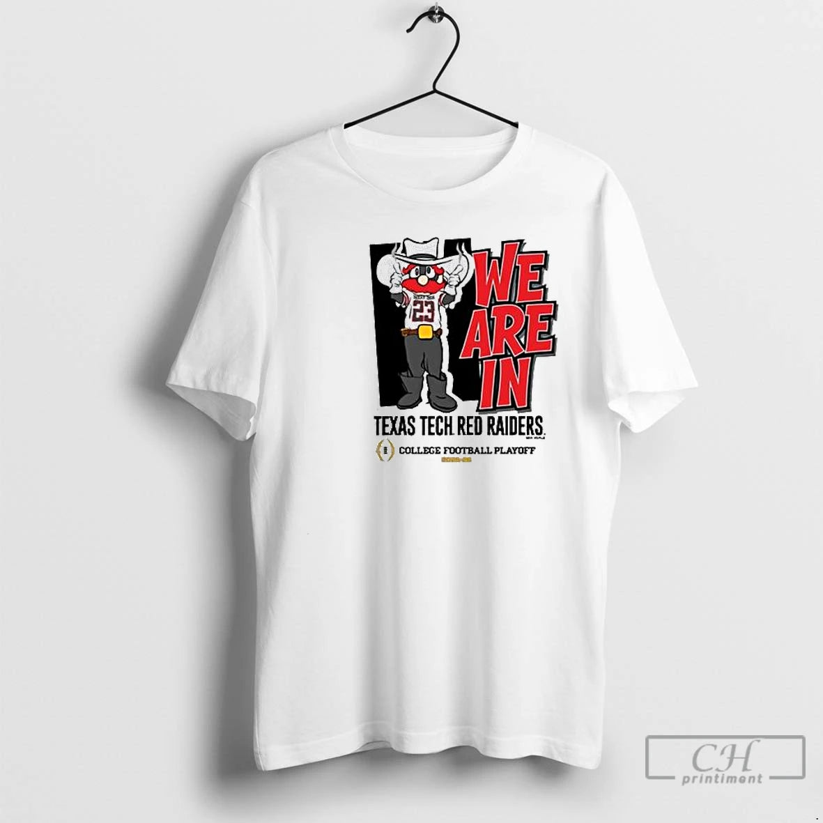 Classic We Are In Tech Red Raiders 2025 Cfp Bound Mascot Circle White T Shirts
