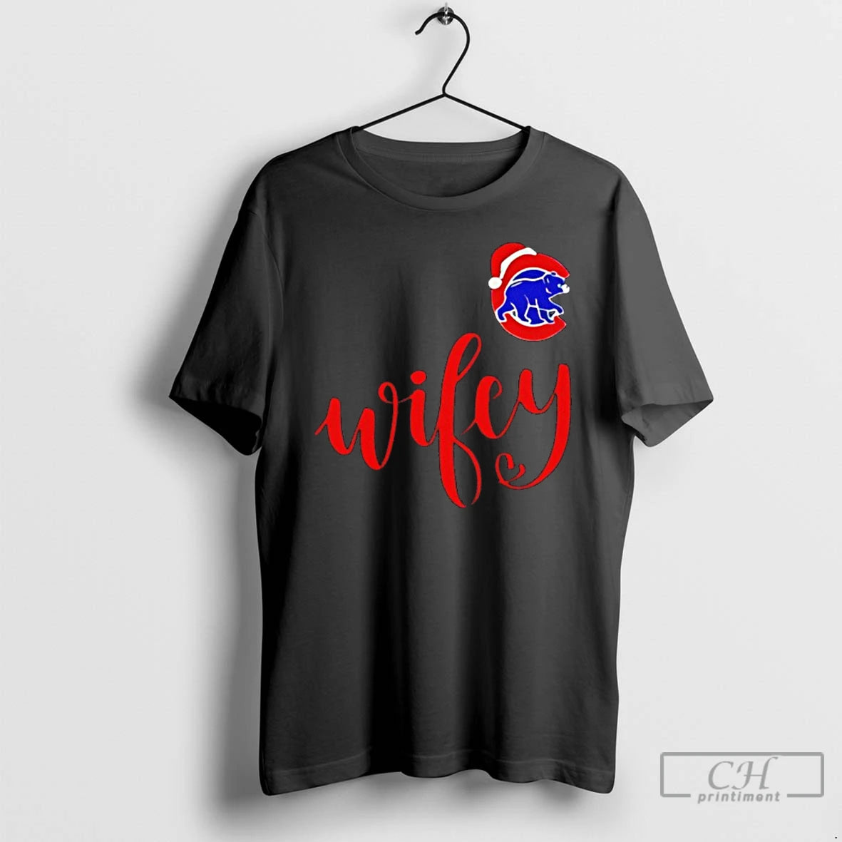 Classic Wifey Chicago Cubs Santa Hat Merry Christmas