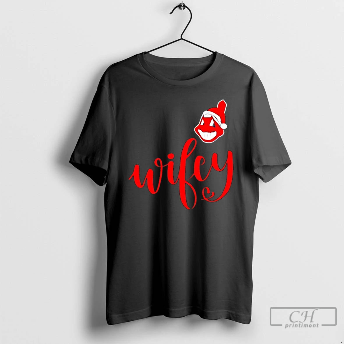 Classic Wifey Cleveland Indians Santa Hat Merry Christmas