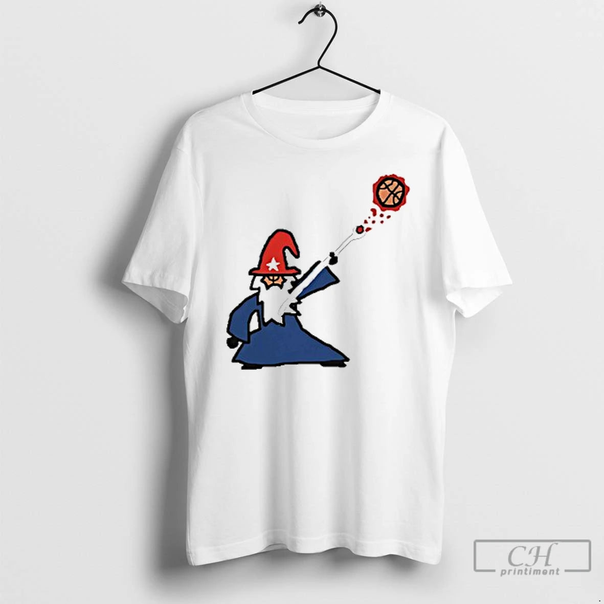 Classic Wizard Basketball Caricature
