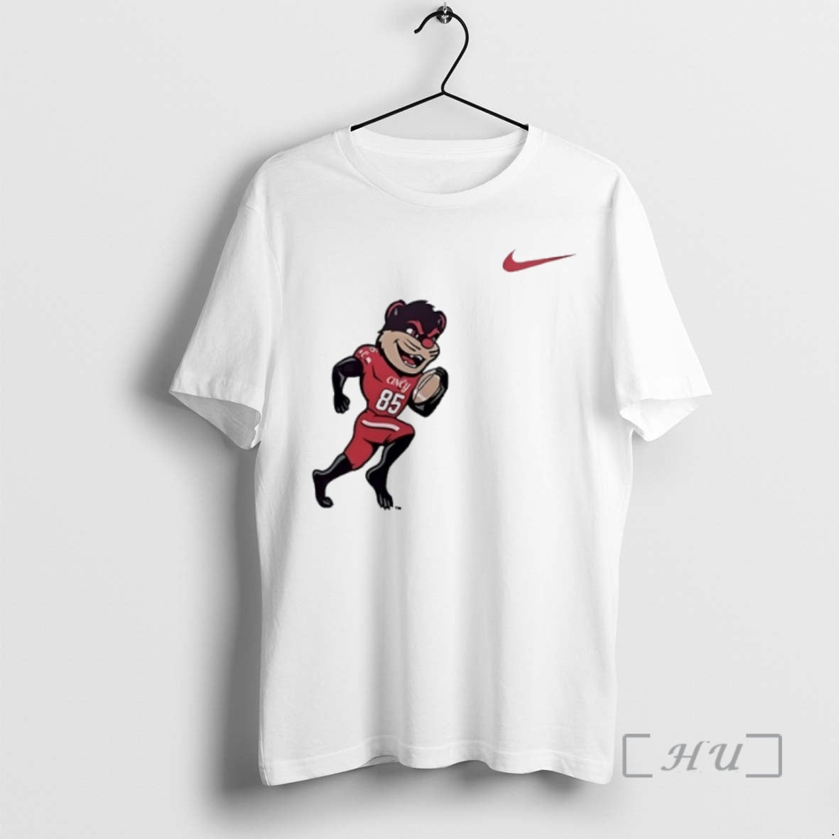 New Cincinnati Bearcats Mascot Playing Football Circle