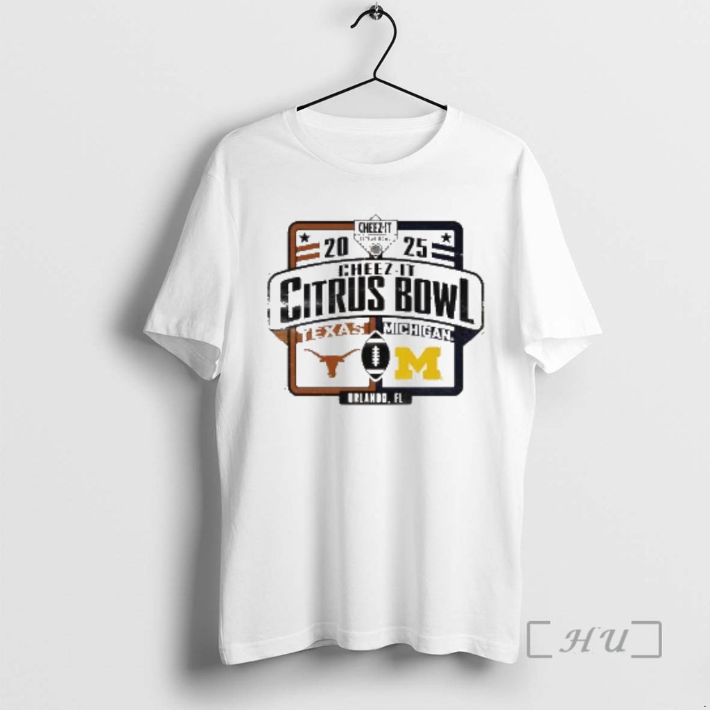 New Michigan Wolverines Vs Texas Longhorns 2025 Cheez It Citrus Bowl Matchup Premium T Shirts