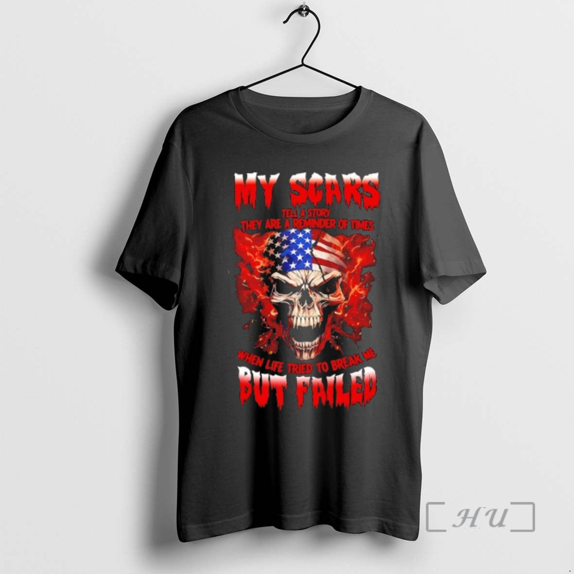 New Skull American Flag My Scars Tell A Story They Are A Reminder Of Times