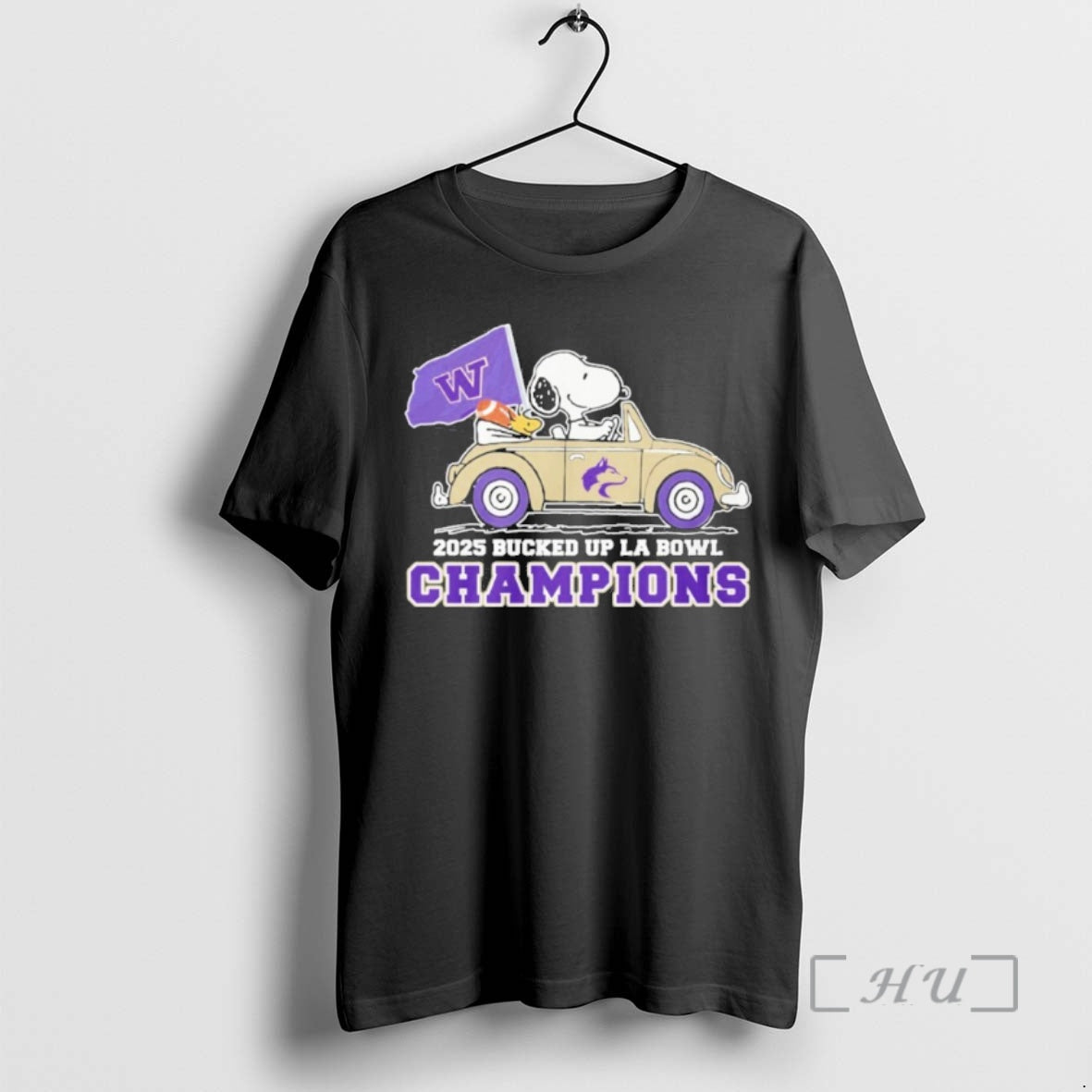 New The Peanuts Driving Car X Washington Huskies La Bowl Champions Premium T Shirts Sweater