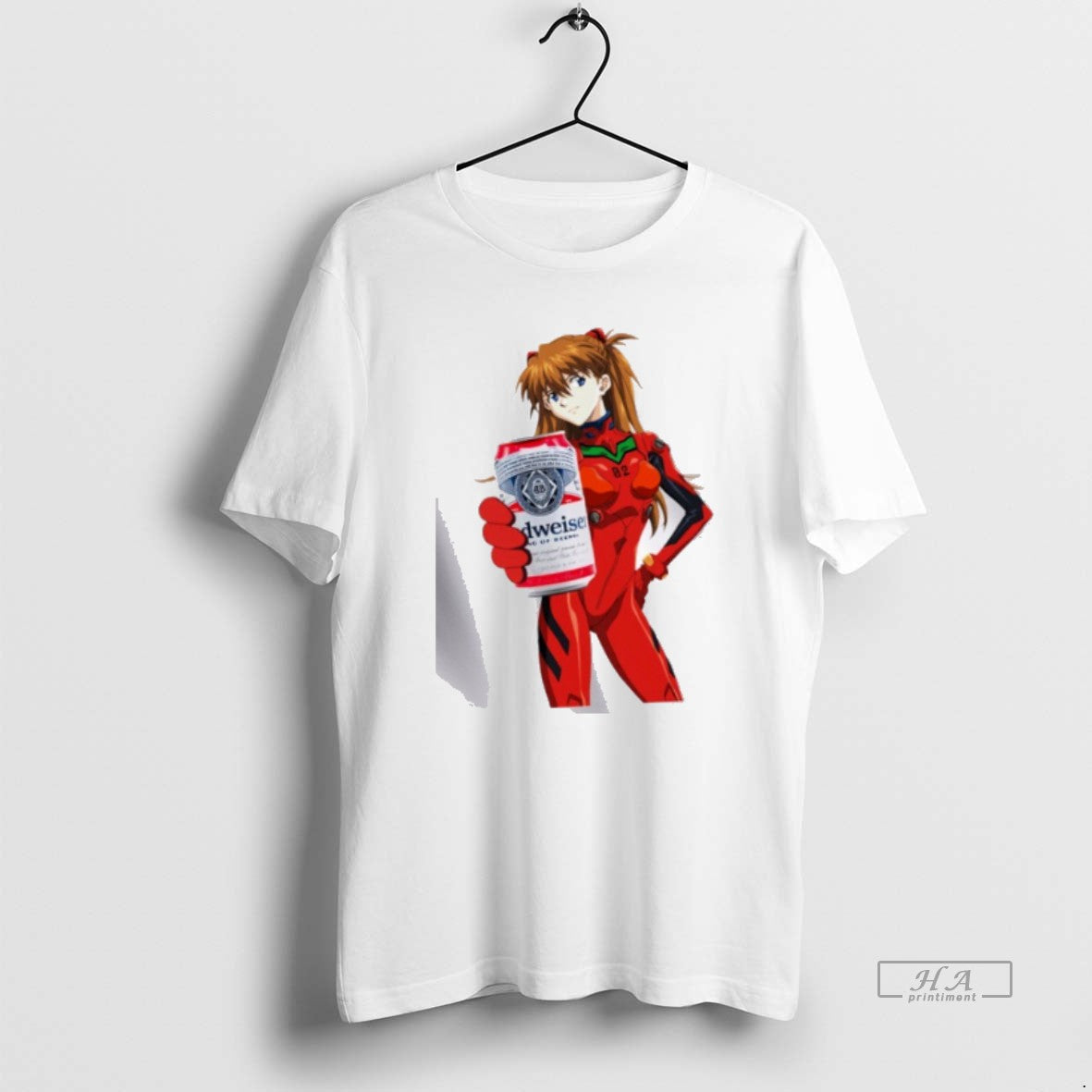 Official Asuka Langley Soryu X Budweiser Funny Anime