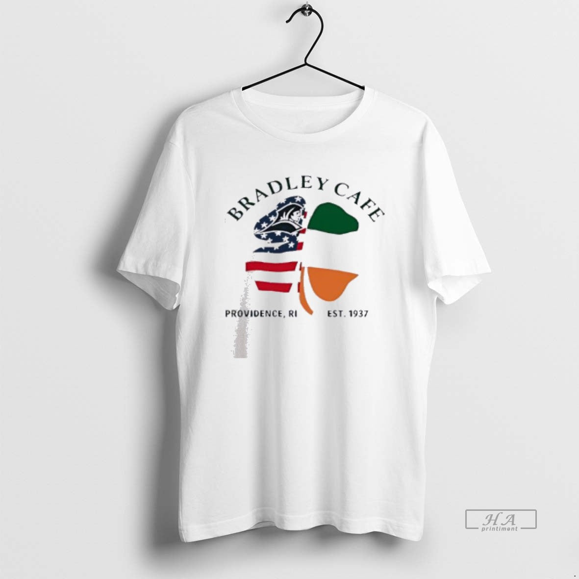 Official Bradley Cafe Providence Ri Est 1937 Shamrock Usa Ireland Flag
