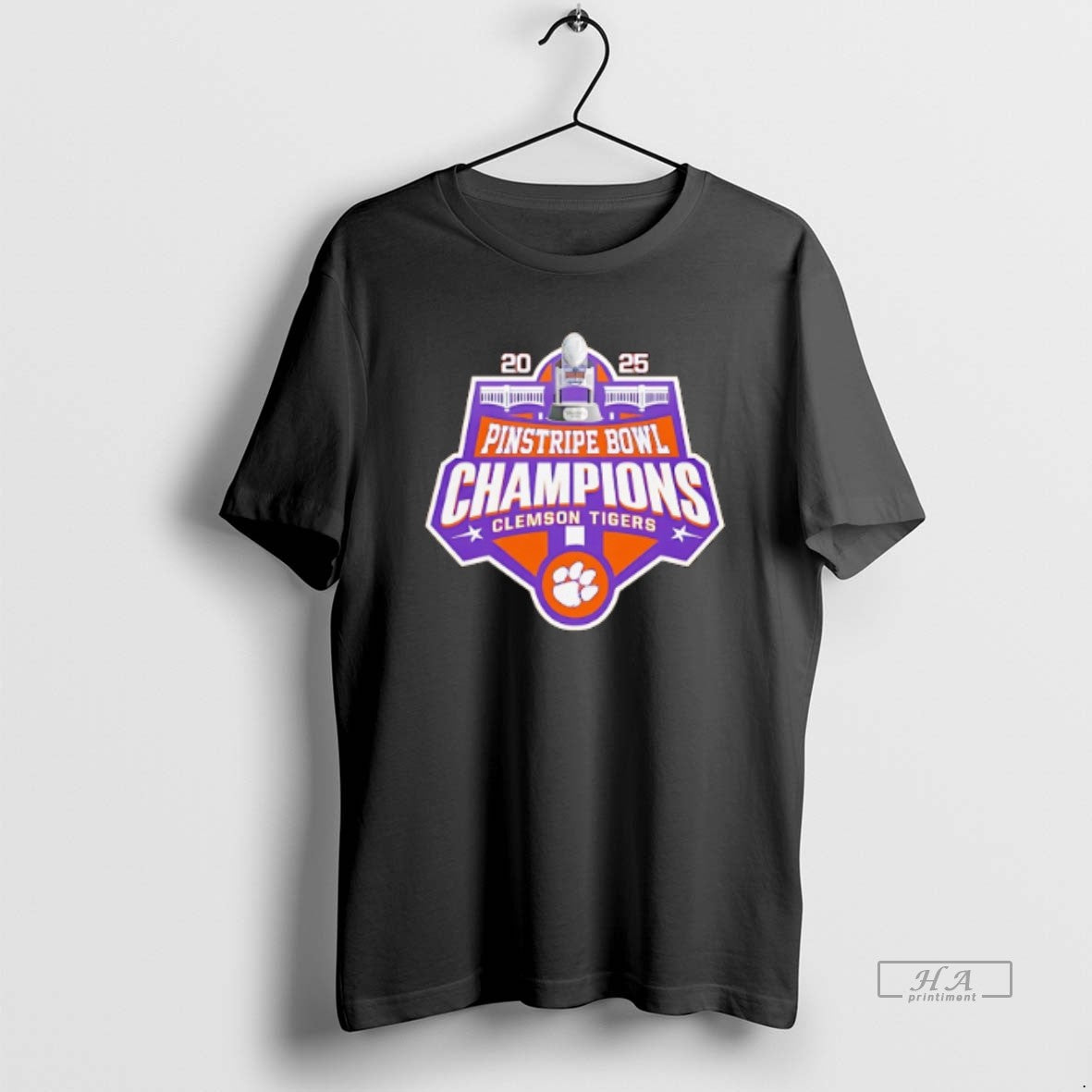 Official Clemson Tigers 2025 Pinstripe Bowl Champions Logo