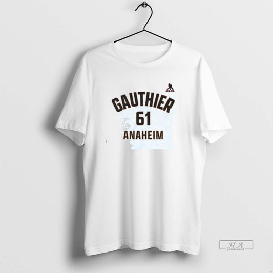 Official Cutter Gauthier Name And Number Anaheim Ducks