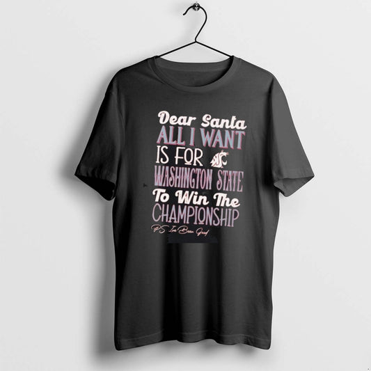 Official Dead Santa All I Want Is For The Washington State Cougars To Win The