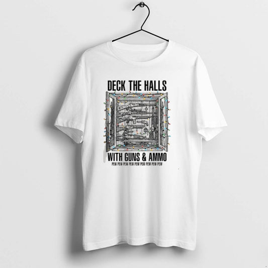 Official Deck The Halls With Guns And Ammo Pew Pew Pew Pew Pew Christmas Light