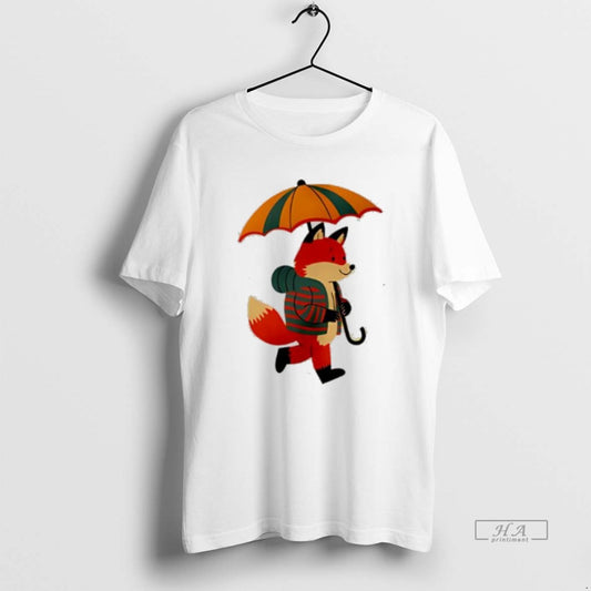 Official Fox Holding Umbrella Cartoon