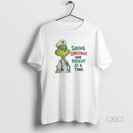 Official Grinch Green Saving Christmas One Patient At A Time Nurse