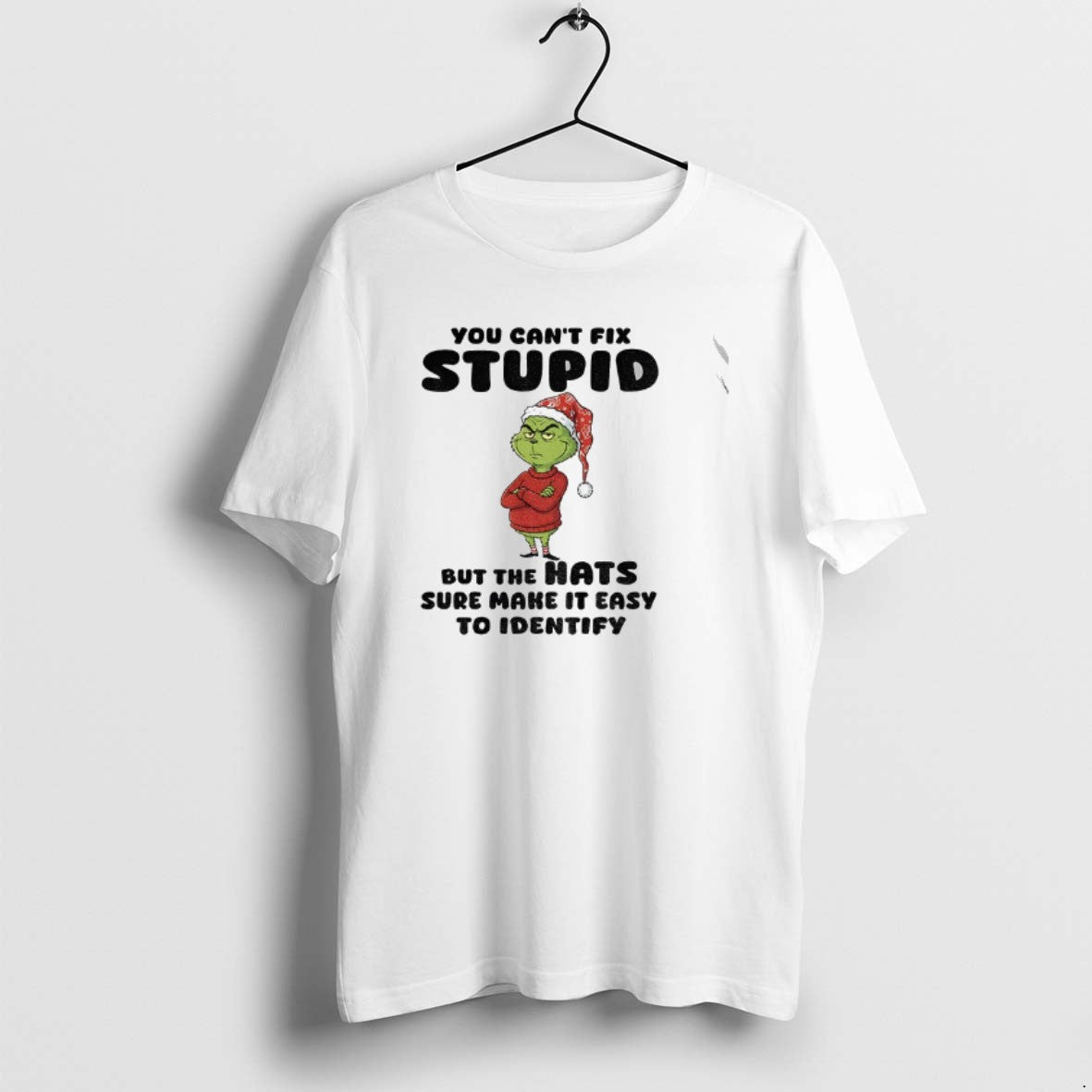 Official Grinch Santa Hat You Cant Fix Stupid But The Hats Sure Make It Easy