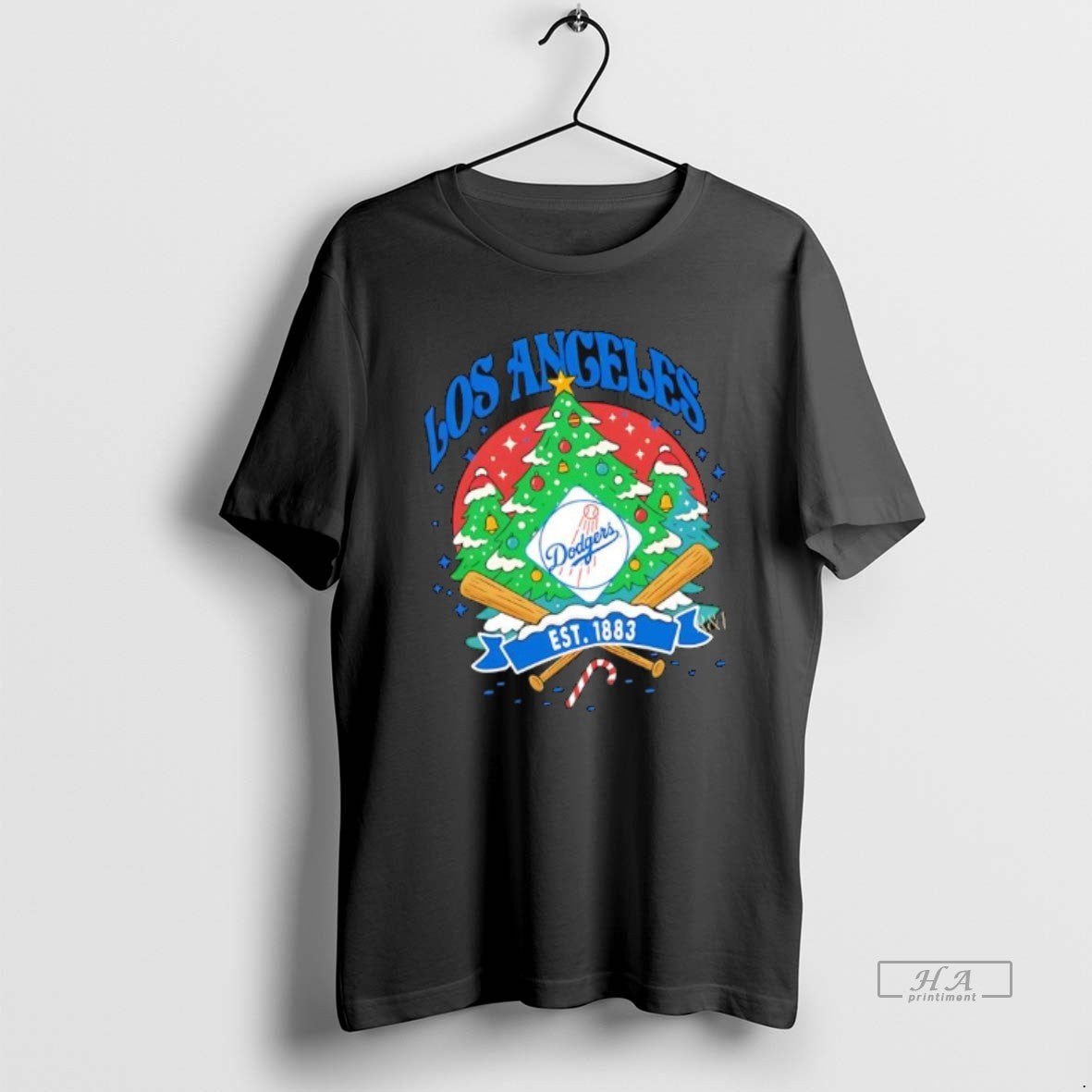 Official Los Angeles Dodgers Ugly Christmas Tree Motif Est 1883 Logo