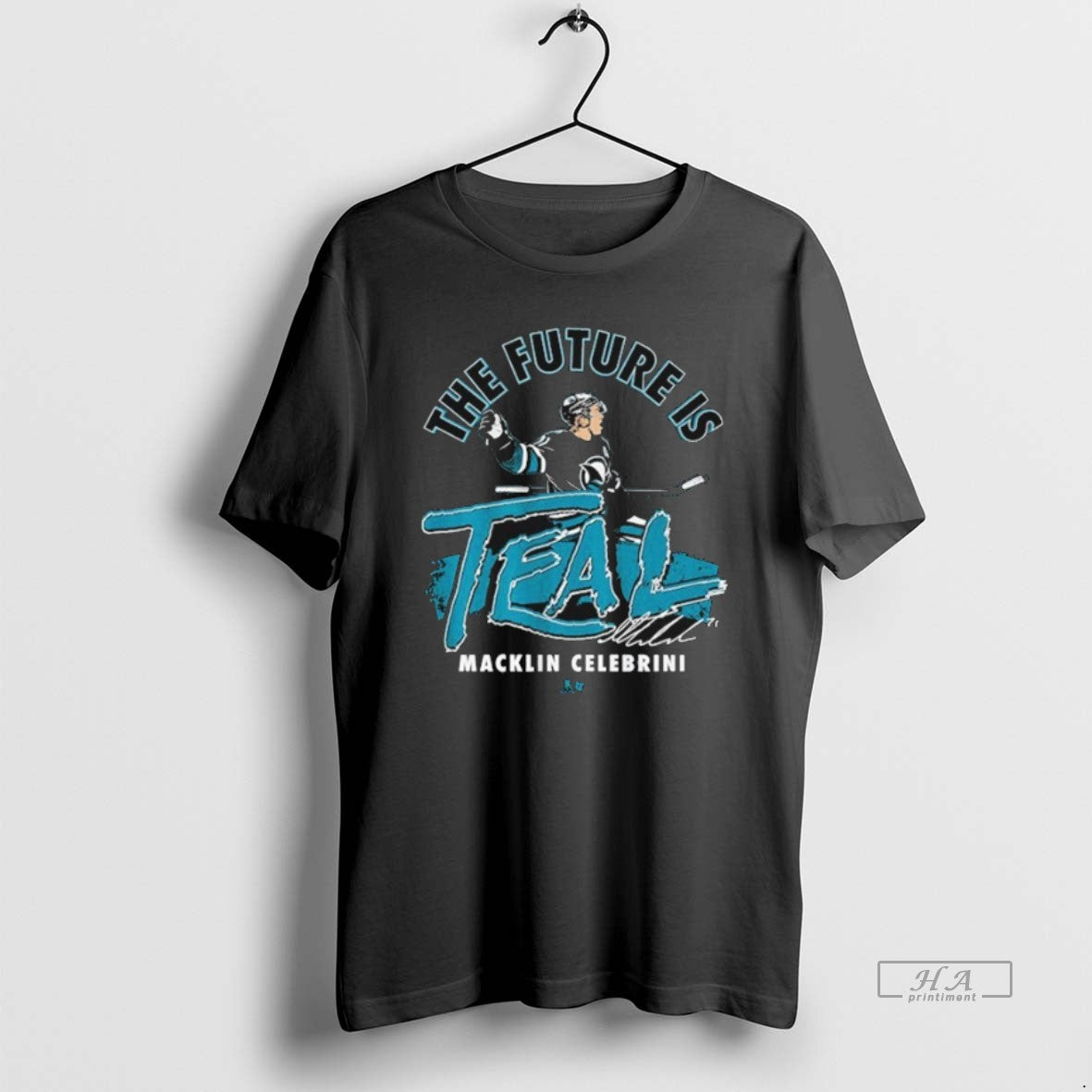 Official Macklin Celebrini The Future Is Teal Signature