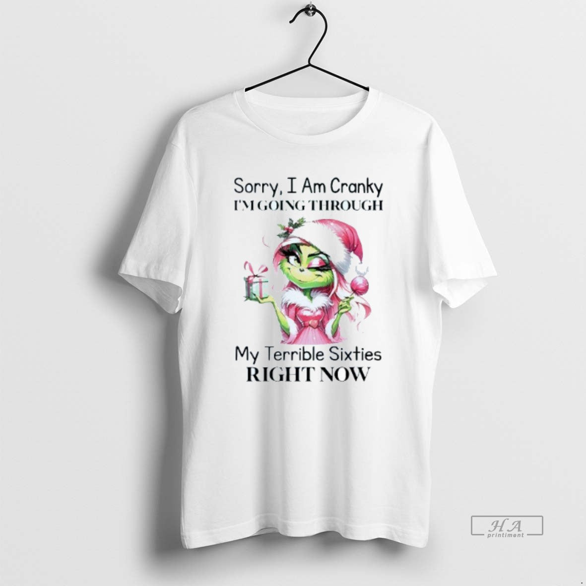 Official Sorry I Am Cranky Im Going Through My Terrible Sixties Right Now Grinch Mens