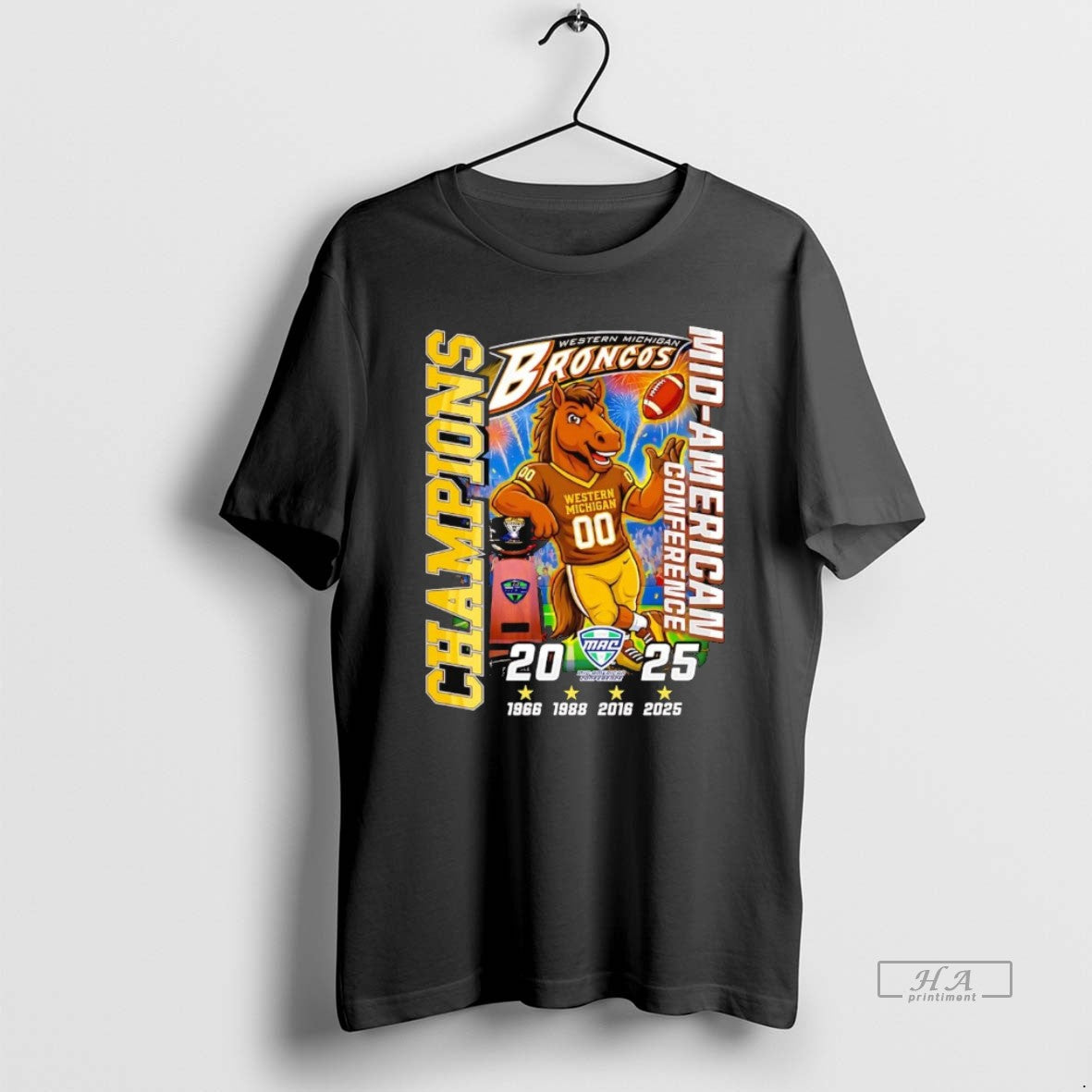 Official Western Michigan Broncos 2025 3 Time Mac Champions