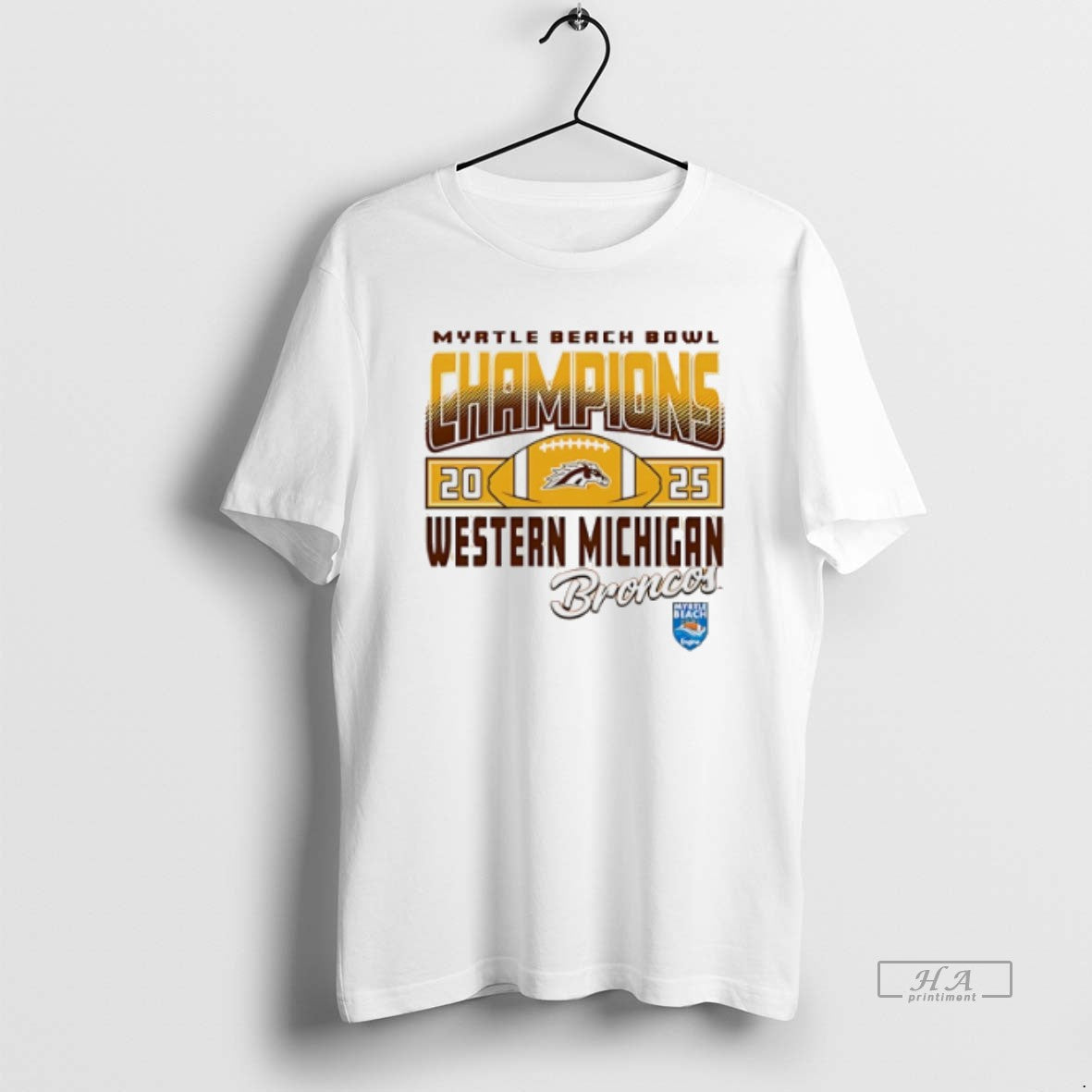Official Western Michigan Broncos 2025 Myrtle Beach Bowl Champions Logo