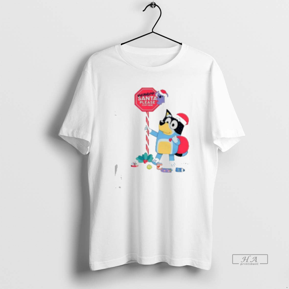 Official Bluey Adults Verandah Santa Please Stop Here Classic Womens