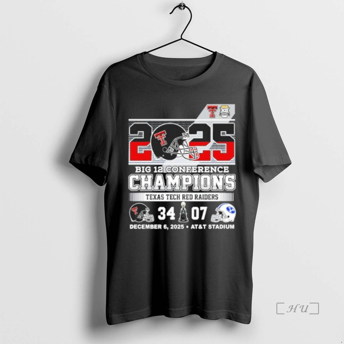 Officials 2025 Big 12 Conference Champions Texas Tech 34 7 Byu Score Premium T Shirts