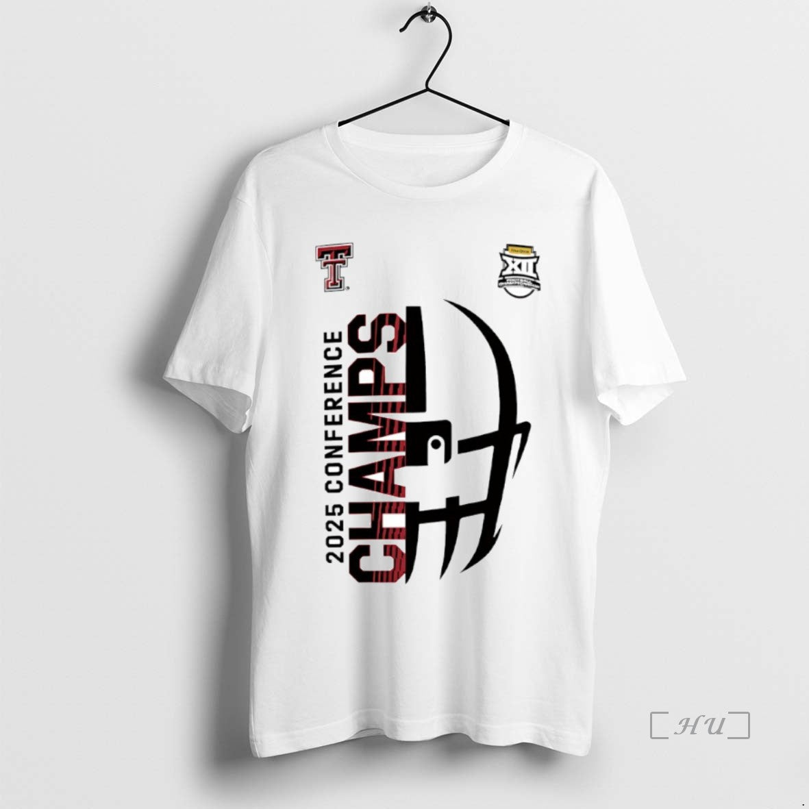 Officials 2025 Big 12 Conference Champs Texas Tech Red Raiders Helmet Circle Premium T Shirts