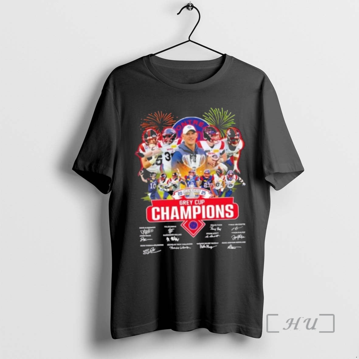 Officials 2025 Grey Cup Champions Davis Alexander And Players Montreal Alouettes Signatures Premium T Shirts