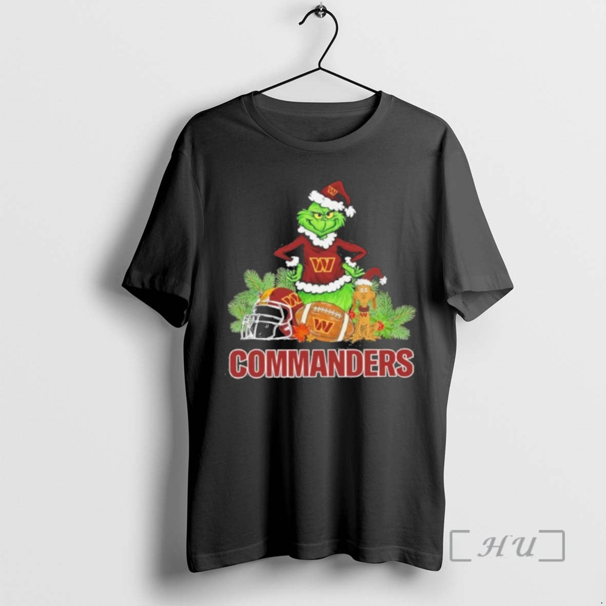 Officials 2025 Santa Grinch X Dog Ball Merry Christmas Commanders Logo Premium T Shirts Sweater