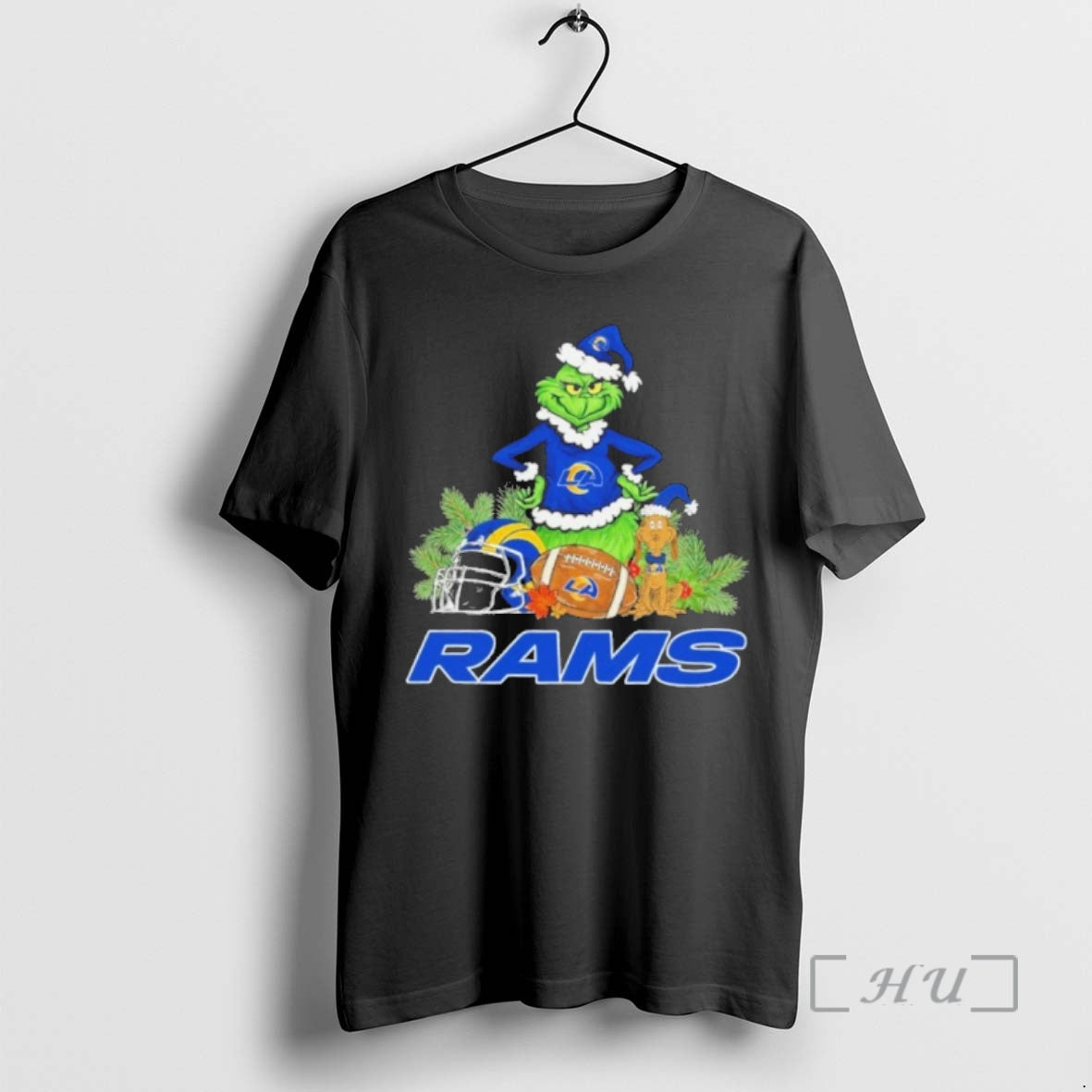 Officials 2025 Santa Grinch X Dog Ball Merry Christmas Rams Logo Premium T Shirts Sweater
