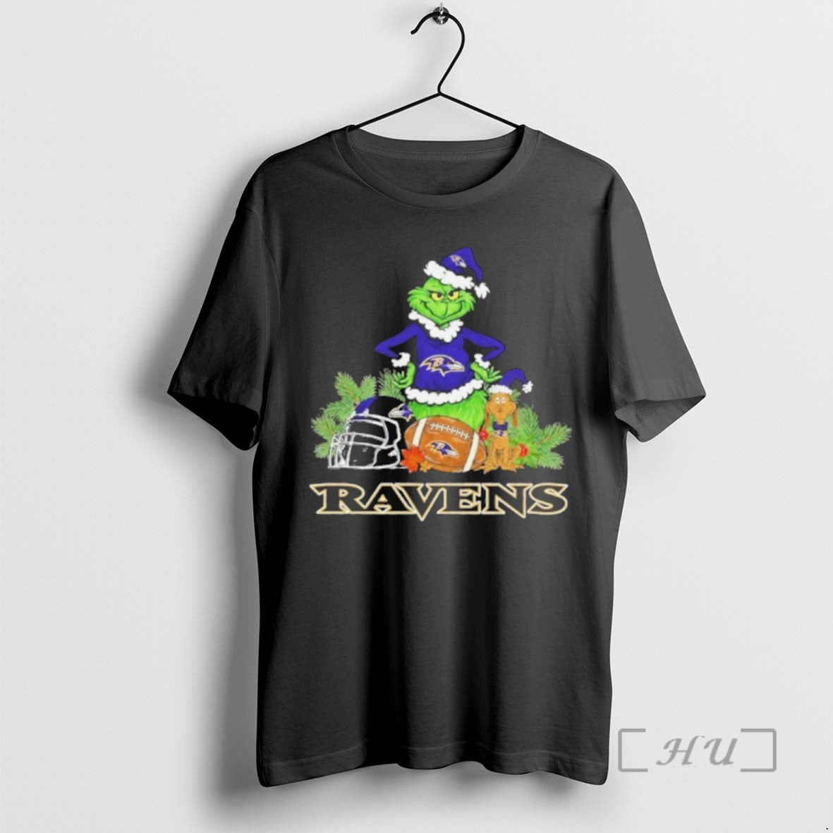 Officials 2025 Santa Grinch X Dog Ball Merry Christmas Ravens Logo Premium T Shirts Sweater