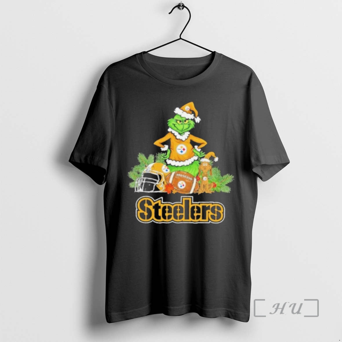 Officials 2025 Santa Grinch X Dog Ball Merry Christmas Steelers Logo Premium T Shirts Sweater
