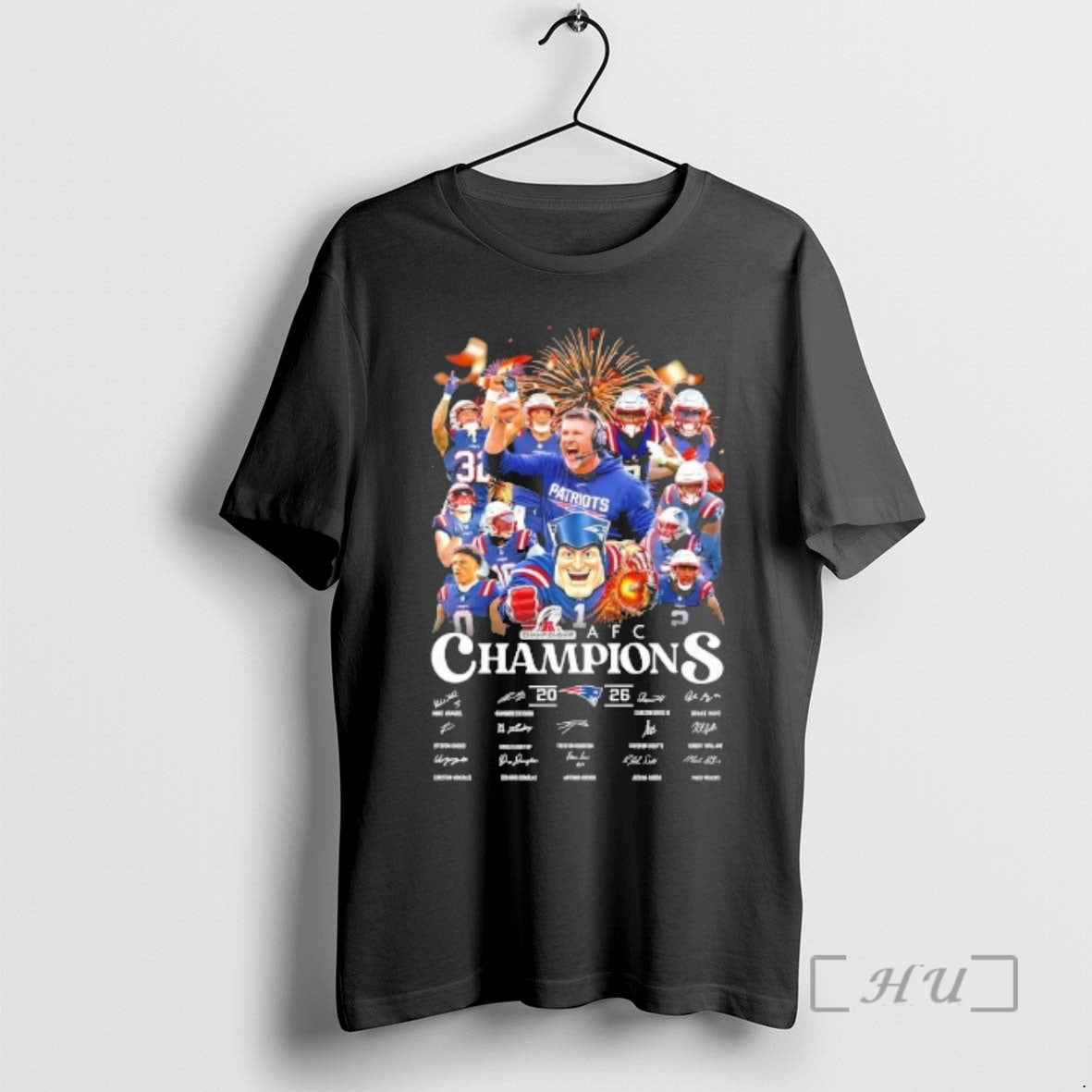 Officials 2026 Afc Champions Coach Mike Vrabel And All Players Signatures Premium T Shirts Sweater