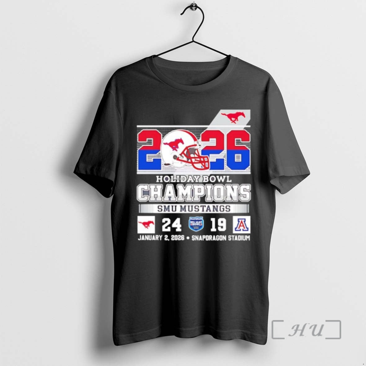 Officials 2026 Holiday Bowl Champions Smu Mustangs Bowl Jan 2 Snapdragon Stadium Premium T Shirts