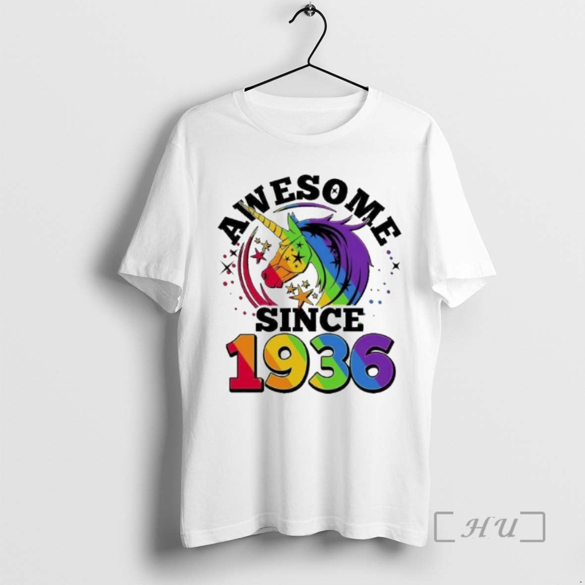 Officials 90th Birthday Rainbow Unicorn Awesome Since 1936
