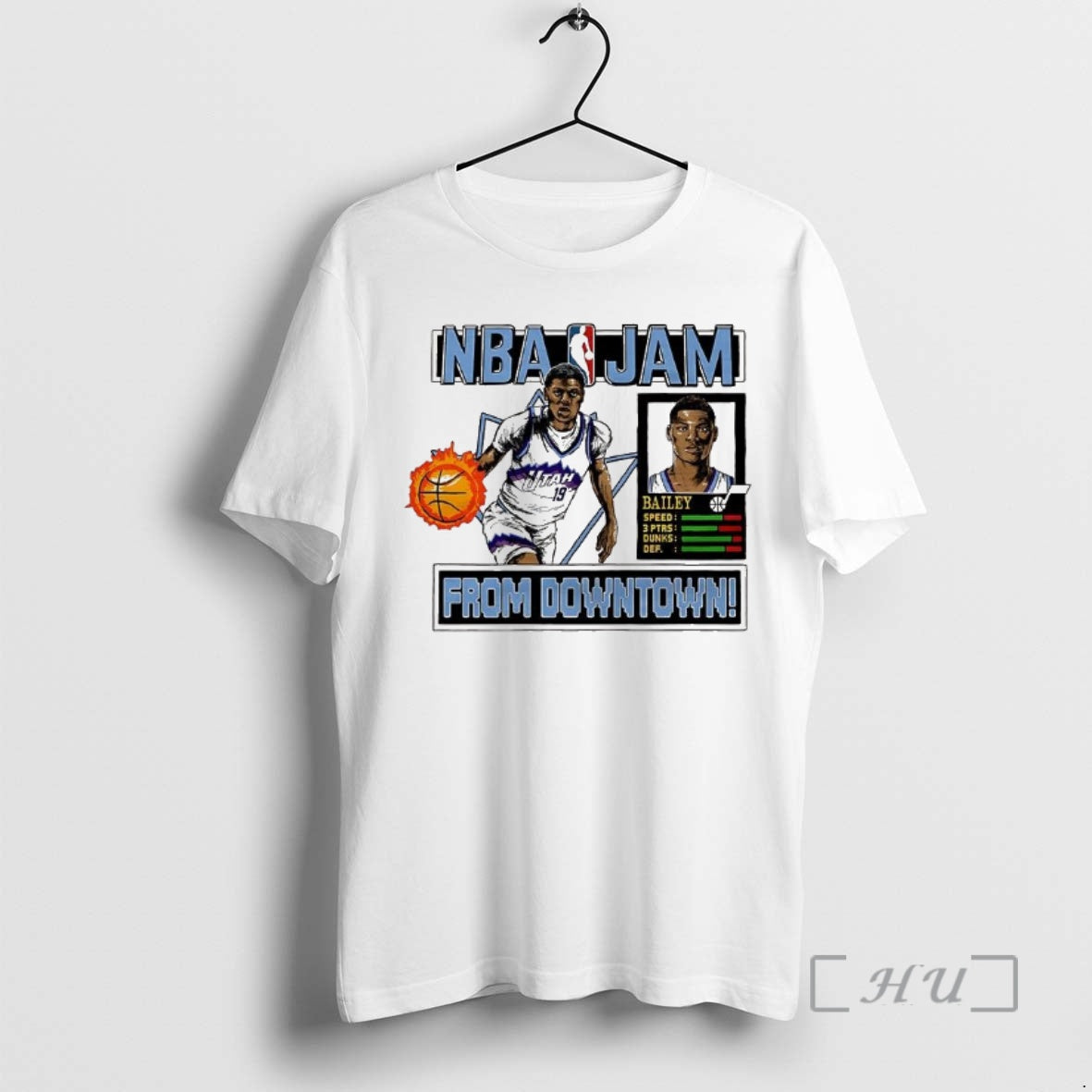 Officials Ace Bailey Utah Jazz Nba Jam From Downtown Classic Video Game Premium T Shirts