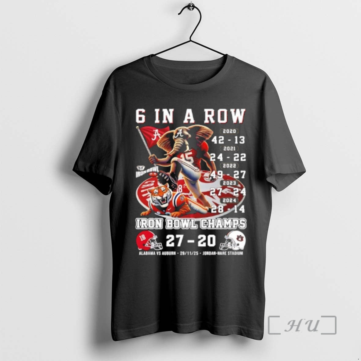 Officials Alabama Beat Auburn 27 20 Iron Bowl Champions 6 In A Row Mascot 2025