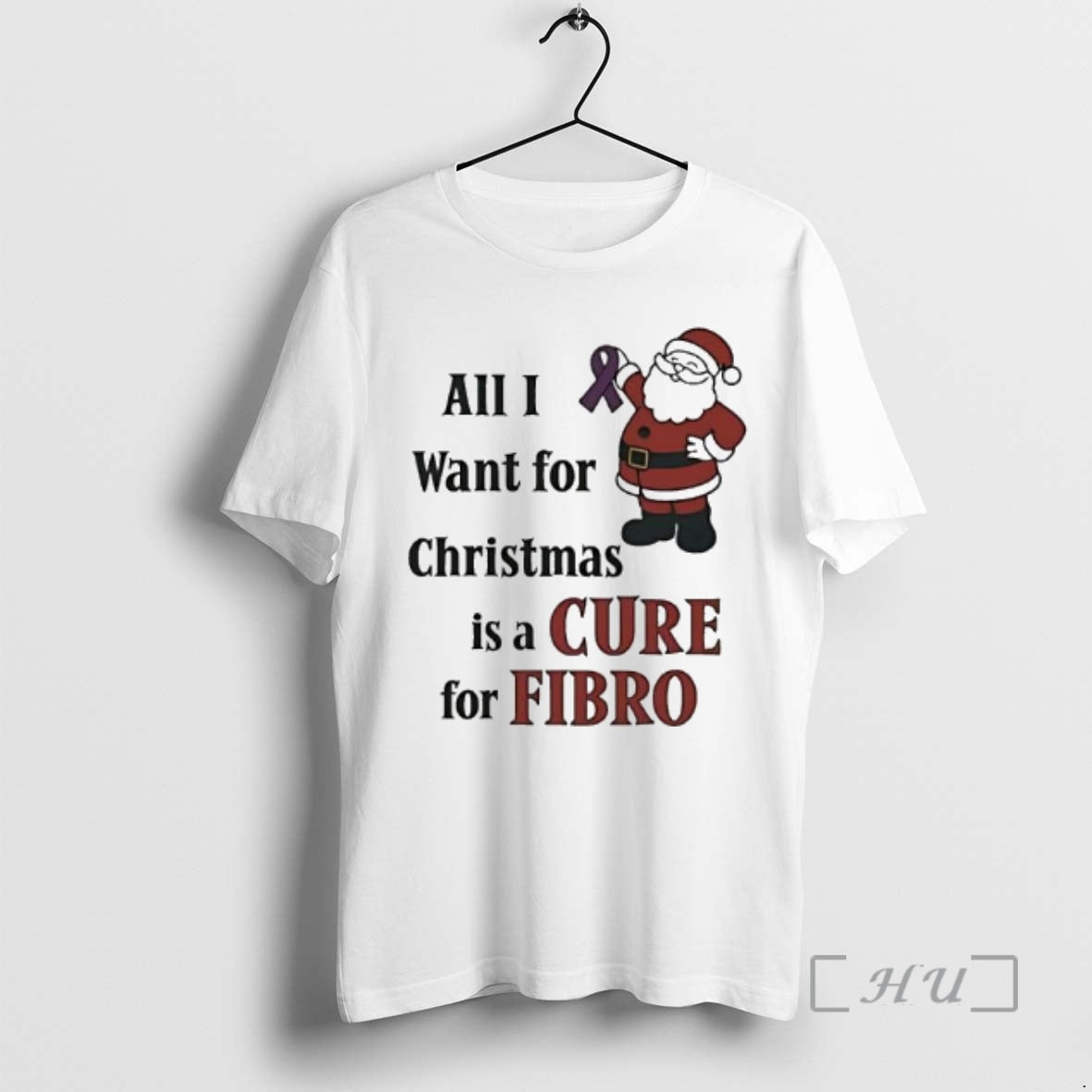 Officials All I Want For Christmas Is A Cure For Fibro Santa Claus Fibromyalgia Awareness