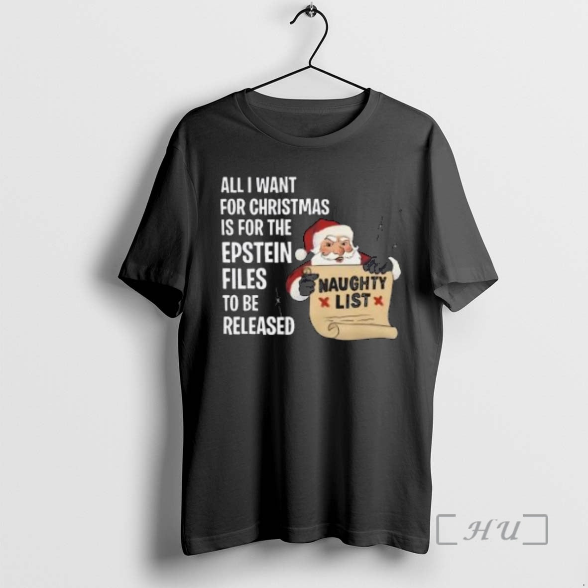 Officials All I Want For Christmas Is For The Epstein Files Circle Black Premium