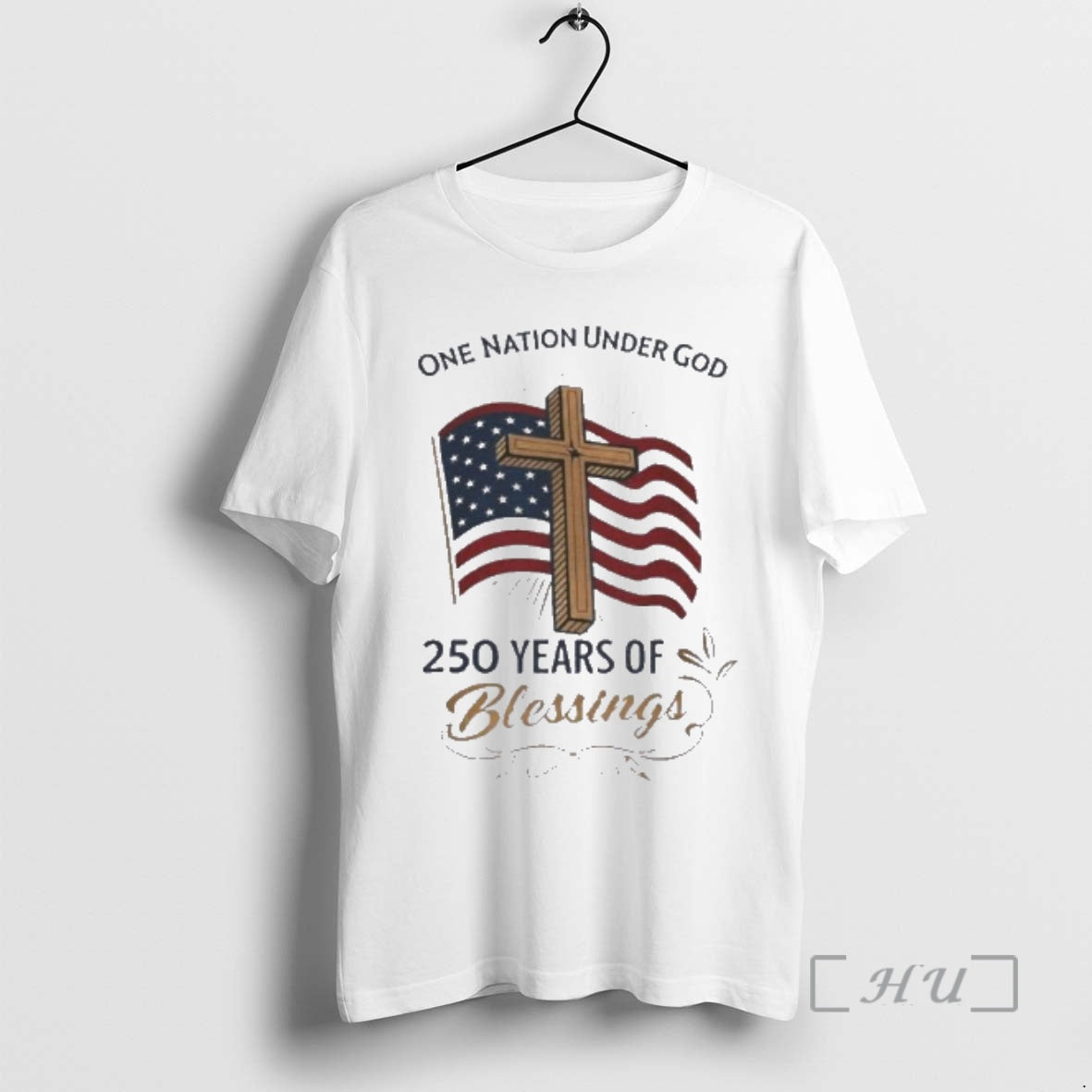 Officials America 250 Years Of Blessings One Nation Under God Flag Cross Patriotic Premium