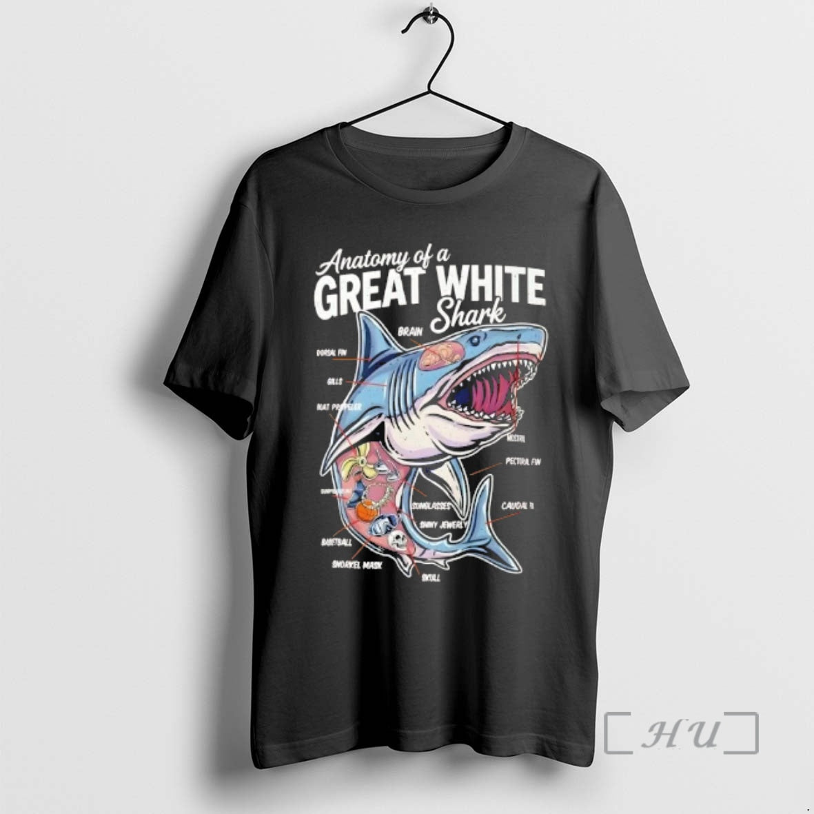 Officials Anatomy Of A Great White Shark Funny Graphic