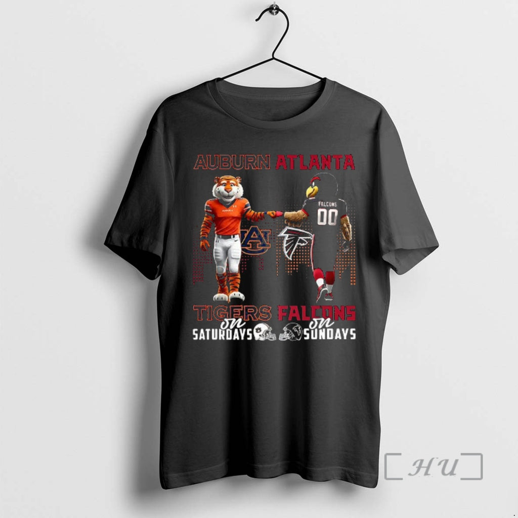 Officials Auburn Tigers On Saturdays Vs Atlanta Falcons On Sundays Mascot Premium T Shirts Sweater