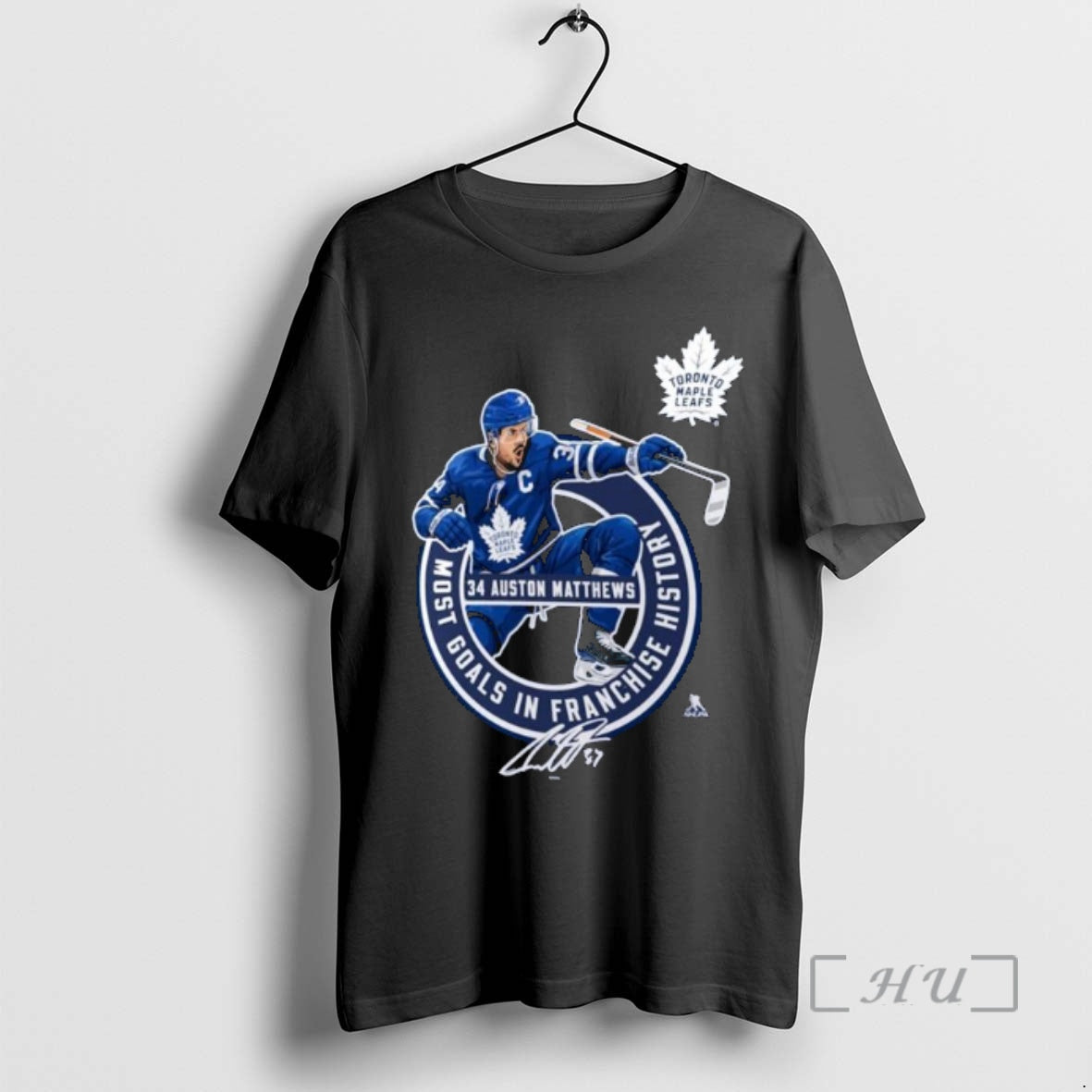 Officials Auston Matthews Toronto Maple Leafs Most Goals In Franchise History Signature Premium T Shirts