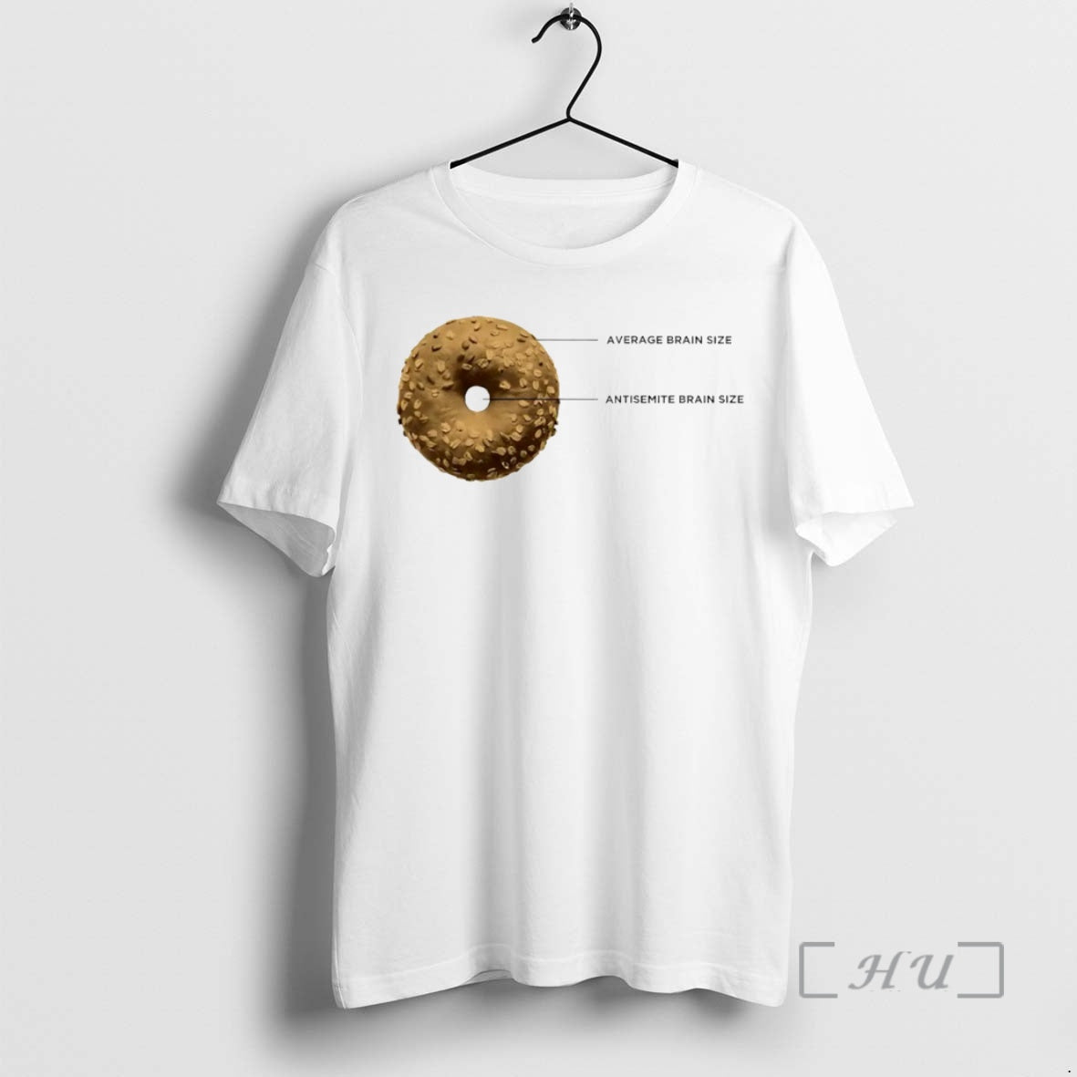 Officials Average Brain Size Antisemite Brain Size Bagel Brain Anti Semitism Circle Premium T Shirts