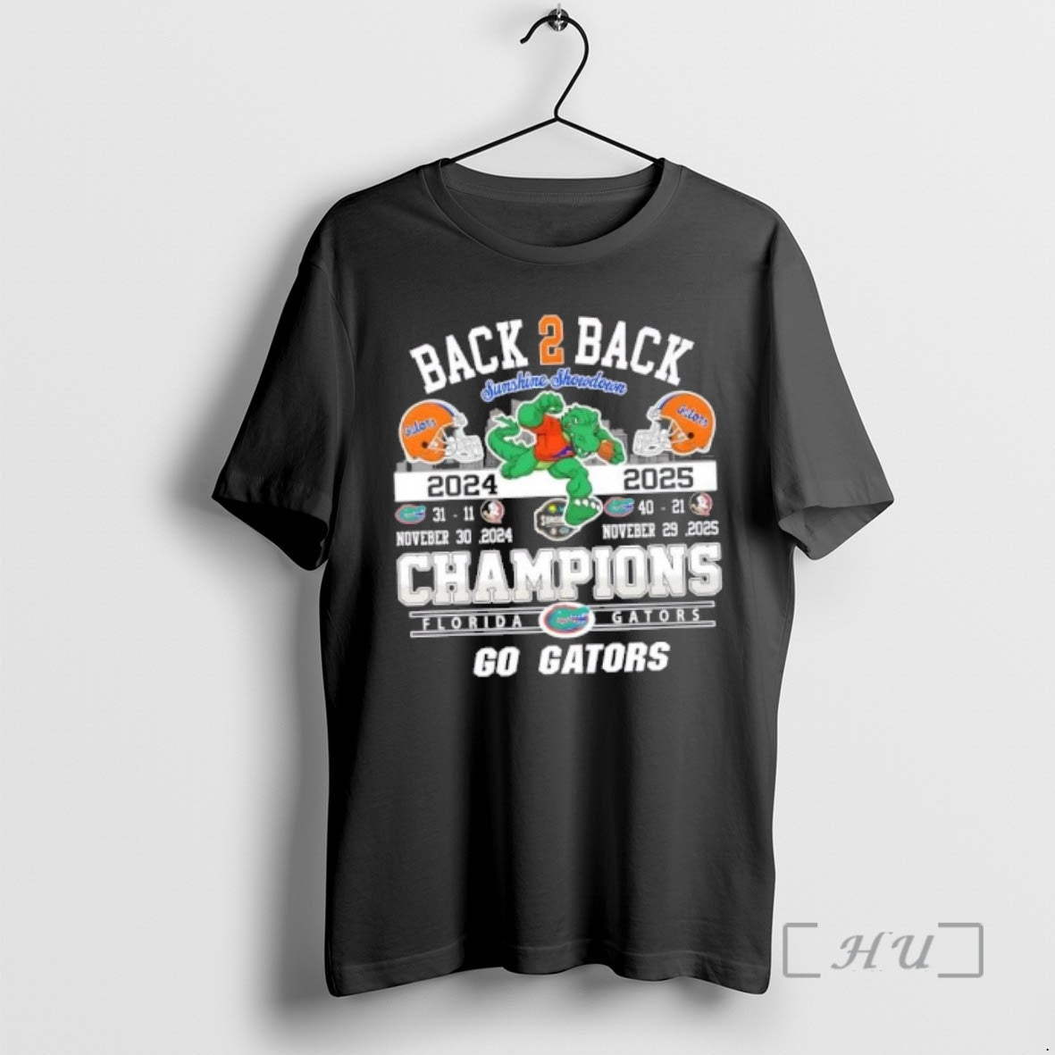 Officials Back 2 Back Sunshine Showdown 2024 2025 Champions Go Florida Gators Premium T Shirts