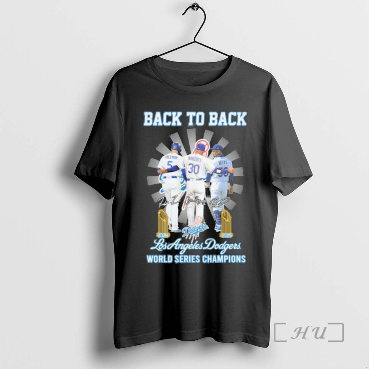 Officials Back To Back Player Signature Los Angeles Dodgers World Series Champions Premium T Shirts