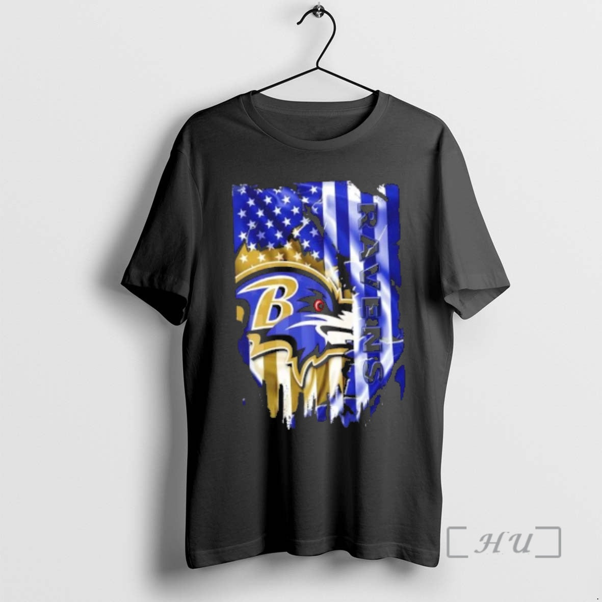 Officials Baltimore Ravens Football X American Flag