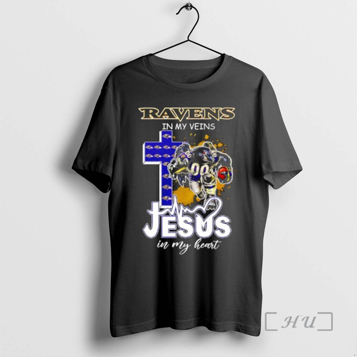 Officials Baltimore Ravens In My Veins Jesus In My Heart Features A Football Player Logos
