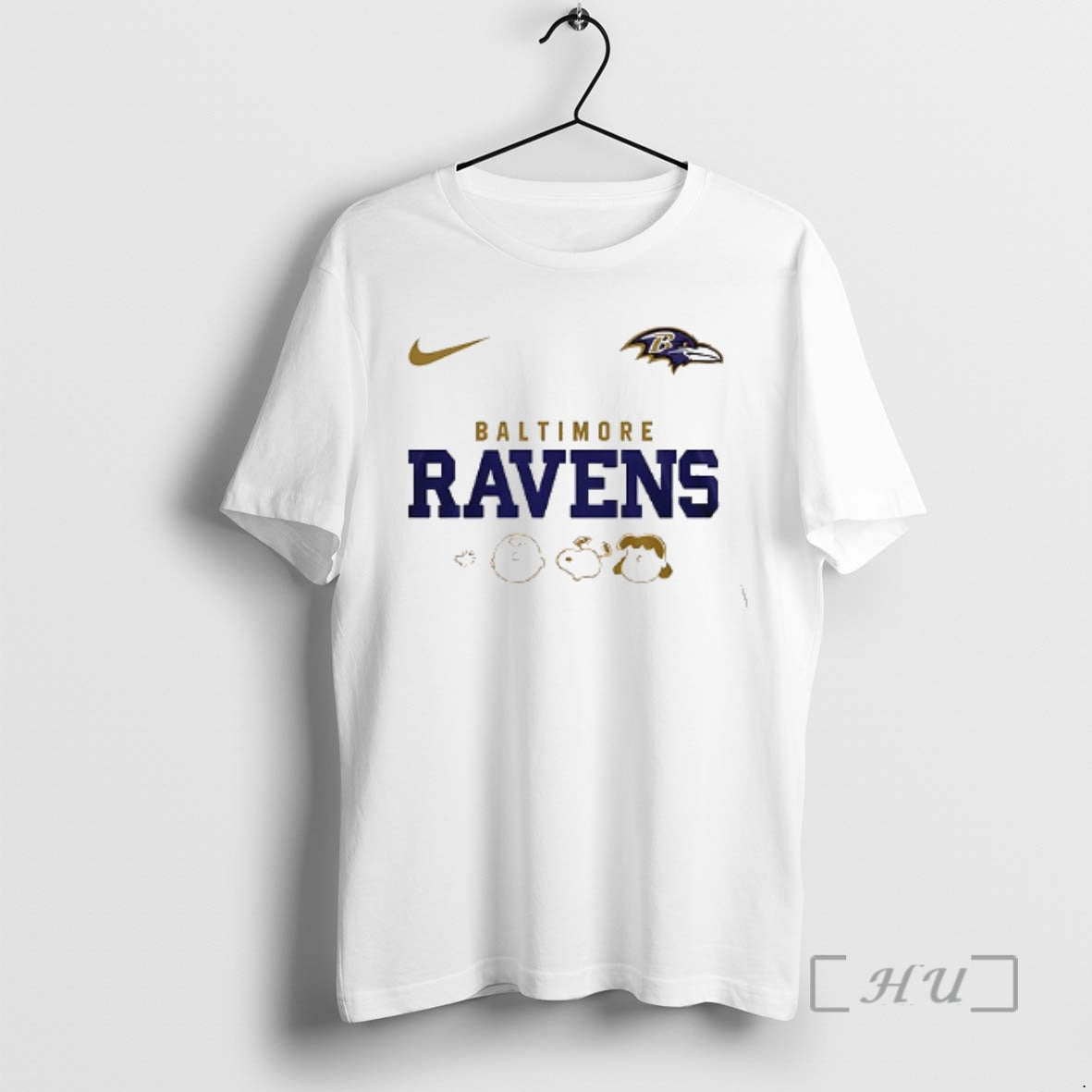 Officials Baltimore Ravens X Peanuts Abbey Road Cartoon Double Sided Graphic Premium T Shirts Sweater